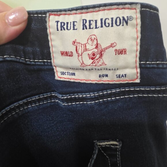 True Religion Denim - True Religion Dark Wash Skinny Jeans – Size 34 – Classic Fit, Iconic Style! 🔷